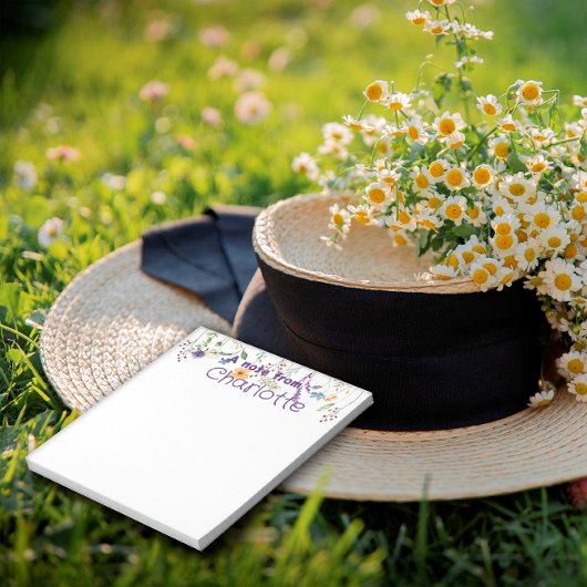 Boho Land wilde bloem waterverf paarse Notitieblok