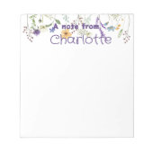 Boho Land wilde bloem waterverf paarse Notitieblok (Voorkant)