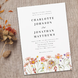 Boho Landelijk Wilde Bloemen Bloemstuk Kaart