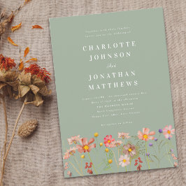 Boho Landelijk Wilde Bloemen Bloemstuk Salie Groen Kaart