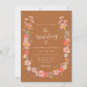 Boho Landelijk Wilde Bloemen Herfst Bruiloft Kaart (Voorkant)