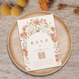 Boho Landelijke Herfst Bloemrijke Maaltijd Opties RSVP Kaartje
