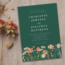 Boho Landelijke Wilde Bloemen Groene Trouwdag