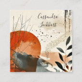 Boho Landscape Abstracte QR-codeoproepkaart Contactkaartje (Voorkant)