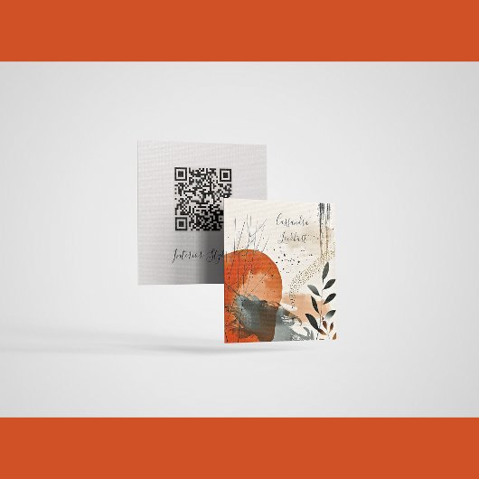 Boho Landscape Abstracte QR-codeoproepkaart Contactkaartje