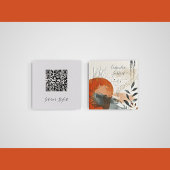 Boho Landscape Abstracte QR-codeoproepkaart Contactkaartje