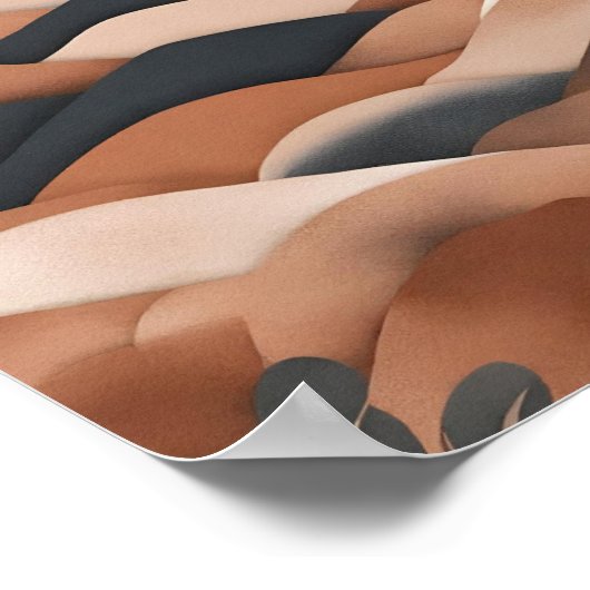 Boho Landscape Moon Terracotta Poster (Hoek)