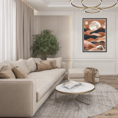 Boho Landscape Moon Terracotta Poster