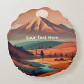 Boho landscape rond kussen (Achterkant)