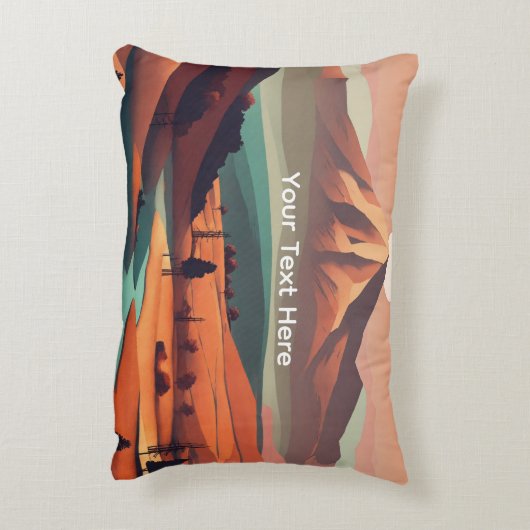Boho landschap accent kussen (Achterkant (Verticaal))