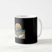 Boho landschap bergen geometrische zon abstract koffiemok (Voorkant rechts)