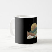 Boho landschap bergen geometrische zon abstract koffiemok (Voorkant links)