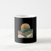 Boho landschap bergen geometrische zon abstract koffiemok (Center)