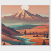 Boho landschap cadeaupapier (Vlak)