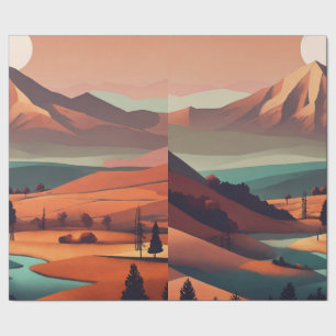 Boho landschap cadeaupapier