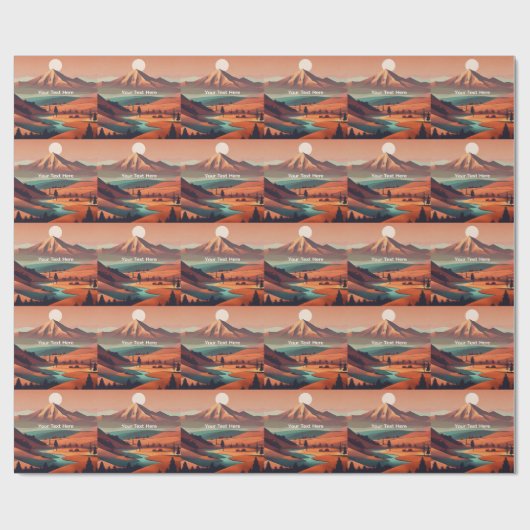 Boho landschap cadeaupapier (Vlak)