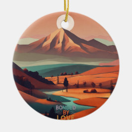 Boho landschap keramisch ornament