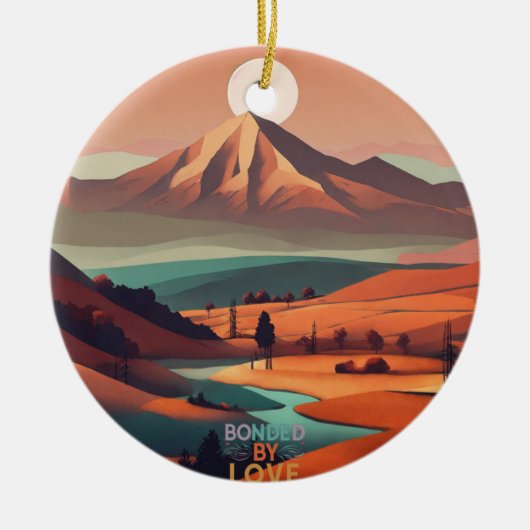 Boho landschap keramisch ornament (Voorkant)