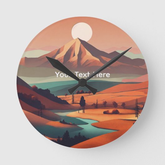 Boho landschap ronde klok (Voorkant)