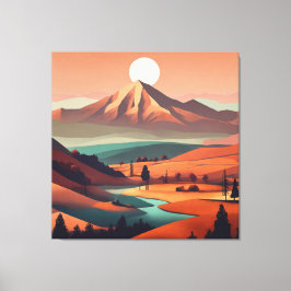 Boho landschap - Stretched Canvas Print (Quad)