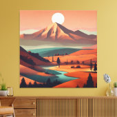 Boho landschap - Stretched Canvas Print (Quad) (Insitu (Woonkamer))