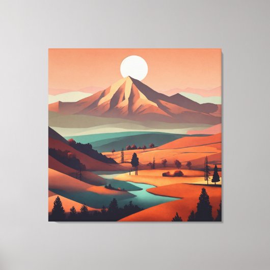 Boho landschap - Stretched Canvas Print (Quad) (Voorkant)