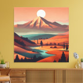 Boho landschap - Stretched Canvas Print (Quad) (Insitu (Woonkamer))