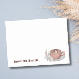 Boho Latte met bloemen gepersonaliseerd Post-it® Notes