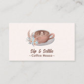 Boho Latte met bloemen gepersonaliseerd Visitekaartje (Voorkant)
