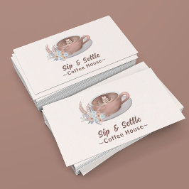 Boho Latte met bloemen gepersonaliseerd Visitekaartje