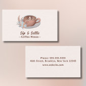 Boho Latte met bloemen gepersonaliseerd Visitekaartje
