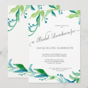 BOHO Laurel Leaf Olive Branch Bridal Luncheon Kaart
