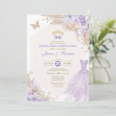 Boho Lavendel Bloemen Tweeling Jongen Meisje Quinc Kaart (Staand voorkant)