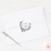 Boho Lavendel Eucalyptus Bruiloftsfeest  Vierkante Sticker (Envelop)