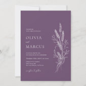 Boho Lavendel Floral Minimalistische bruiloft uitn Kaart (Voorkant)