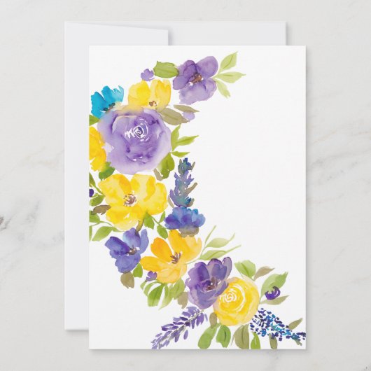 Boho lavendel geel floral moederdag kaart (Achterkant)