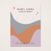 Boho lavendel grijs Sieraden maker Qr logo oorbel Visitekaartje (Voorkant)