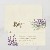 boho lavendel huwelijks- bruidsfeest RSVP kaart (Voorkant / Achterkant)