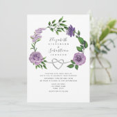 Boho Lavendel Paarse Bruiloft Kaart (Staand voorkant)