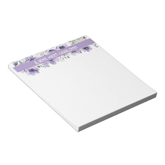 Boho  lavendel wilde bloem waterverf notitieblok (Schuin)