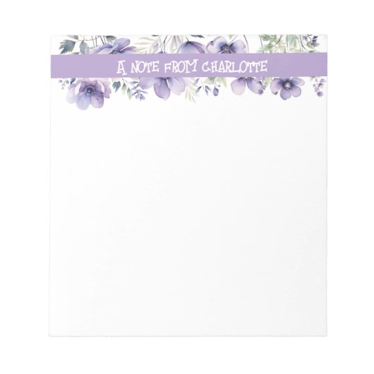 Boho  lavendel wilde bloem waterverf notitieblok (Voorkant)