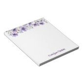 Boho lavendel wilde bloem waterverf wit notitieblok (Schuin)