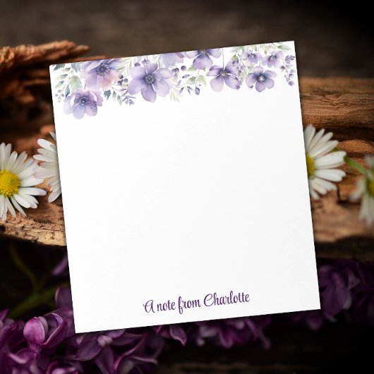 Boho lavendel wilde bloem waterverf wit notitieblok