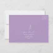 Boho Lavender Bloemen Minimalistische Bruiloft RSV RSVP Kaartje (Achterkant)