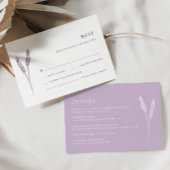 Boho Lavender Bloemen Minimalistische Bruiloft RSV RSVP Kaartje