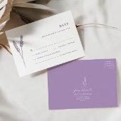 Boho Lavender Bloemen Minimalistische Bruiloft RSV RSVP Kaartje