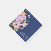 Boho Lavender Blue Floral Waterverf Bat Mitzvah Servet (Hoek)