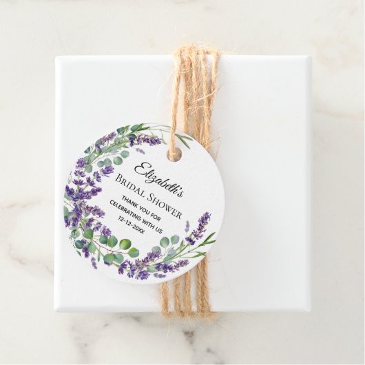 Boho Lavender Eucalyptus Vrijgezellenfeest Bedankjes Labels (In situ)