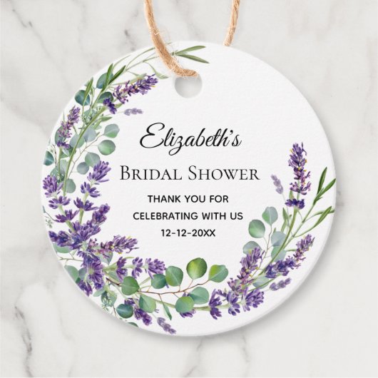 Boho Lavender Eucalyptus Vrijgezellenfeest Bedankjes Labels (Voorkant)