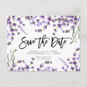 boho lavender floral bruiloft , behalve de date ca aankondigingskaart (Voorkant)